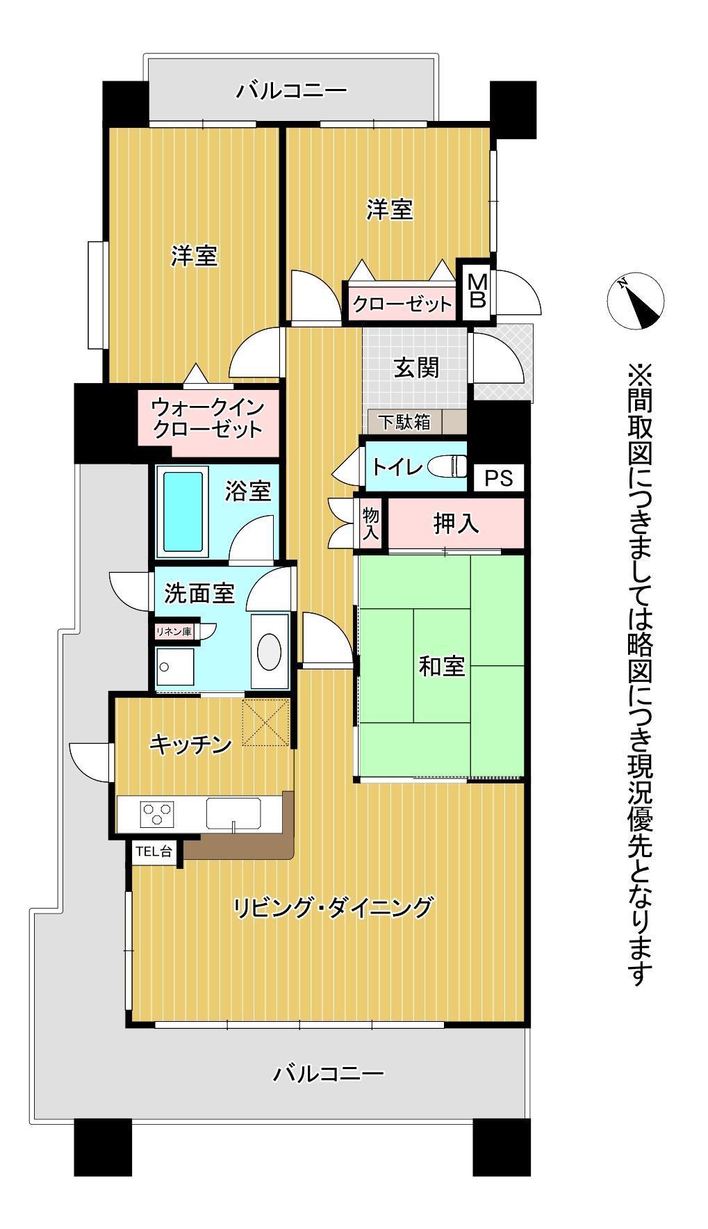 Dグランセ上通表参道(3LDK/2階)の間取り写真