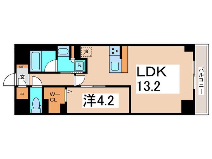 サンエール南堀江(1LDK/2階)の間取り写真