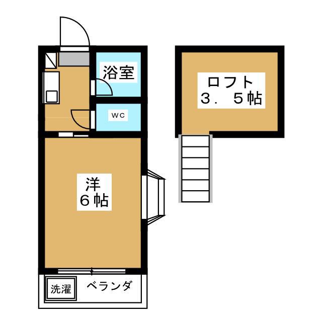 メゾン調布(1K/2階)の間取り写真