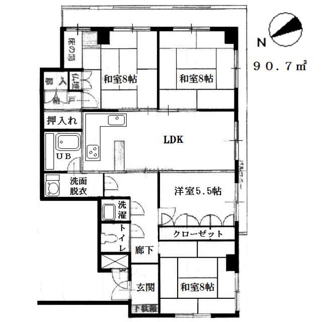 ロイヤルグレース(4LDK/3階)の間取り写真