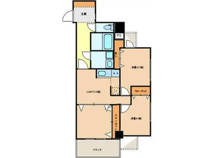 アーバンレックス西新井II(2LDK/4階)の間取り写真