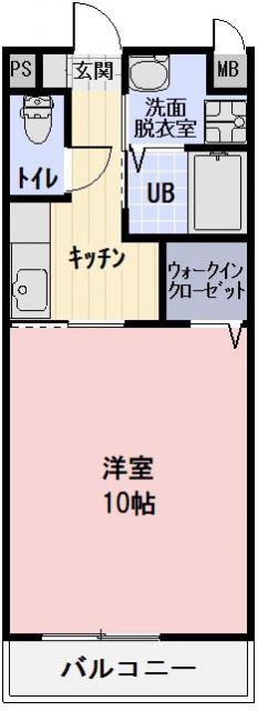 GRANDEUR A(1K/1階)の間取り写真