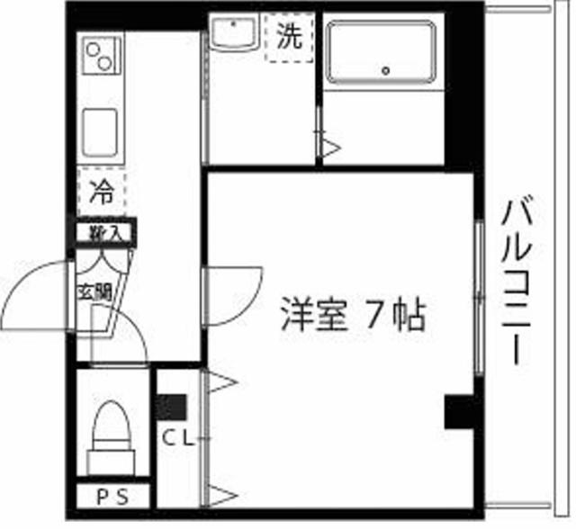 1STブレスト(1K/3階)の間取り写真