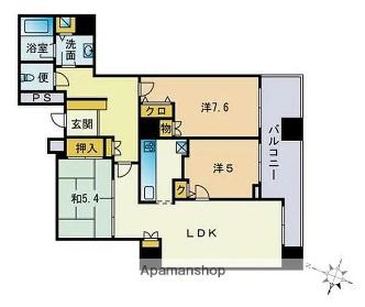 百道タワー(3LDK/24階)の間取り写真