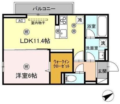 VIEORNER(1LDK/2階)の間取り写真