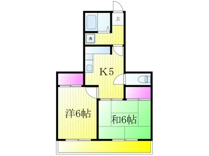 メゾン椿(2K/3階)の間取り写真