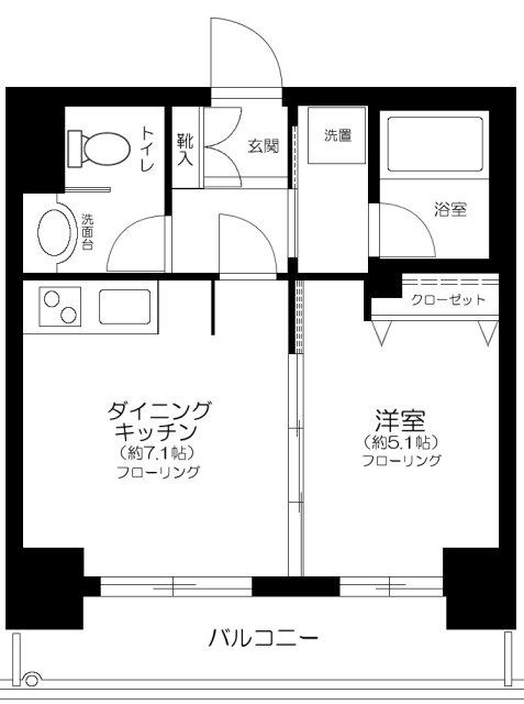 アプレパークス道灌山通(1DK/6階)の間取り写真