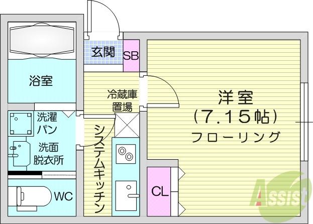 メゾン・ド・ラヴィエンヌ(1K/2階)の間取り写真