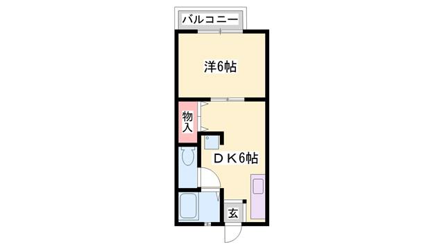 プランドール(1DK/1階)の間取り写真