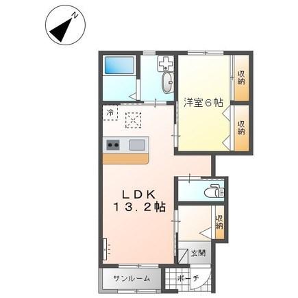 ペアリィ(1LDK/1階)の間取り写真