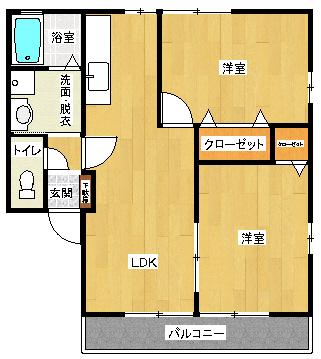 フュチュールM (2LDK/1階)の間取り写真