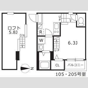 ハーモニーテラス水切町(1K/1階)の間取り写真