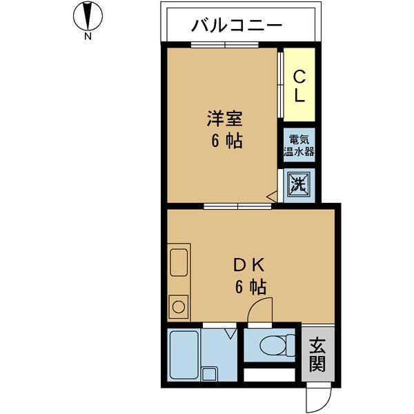 新立花マンション(1DK/3階)の間取り写真
