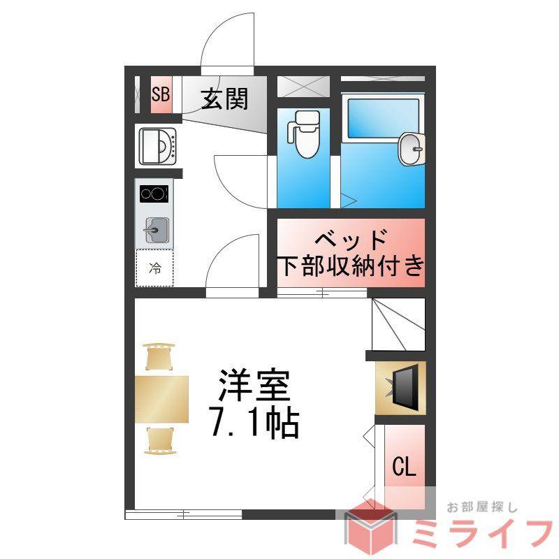 レオパレスラパン(1K/1階)の間取り写真