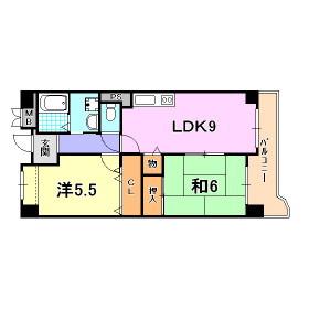 エスポワールダイエイ(2LDK/6階)の間取り写真