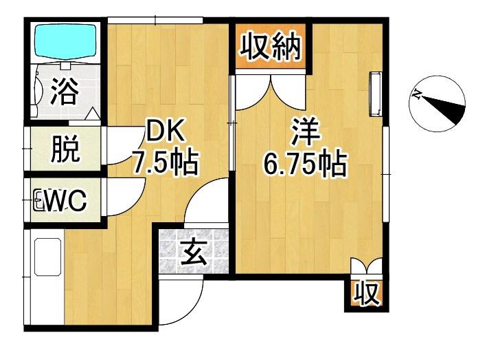 メゾンドサード(1DK/2階)の間取り写真