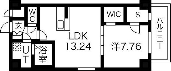 グランドソレイユ伝馬(1LDK/10階)の間取り写真