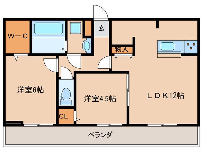 D-ROOM藤崎(2LDK/3階)の間取り写真