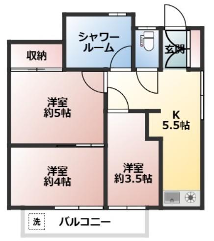 南浦和クイーンコーポB棟(3K/2階)の間取り写真
