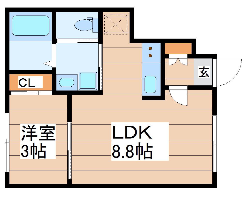 CLOUDNINE台原(1LDK/1階)の間取り写真