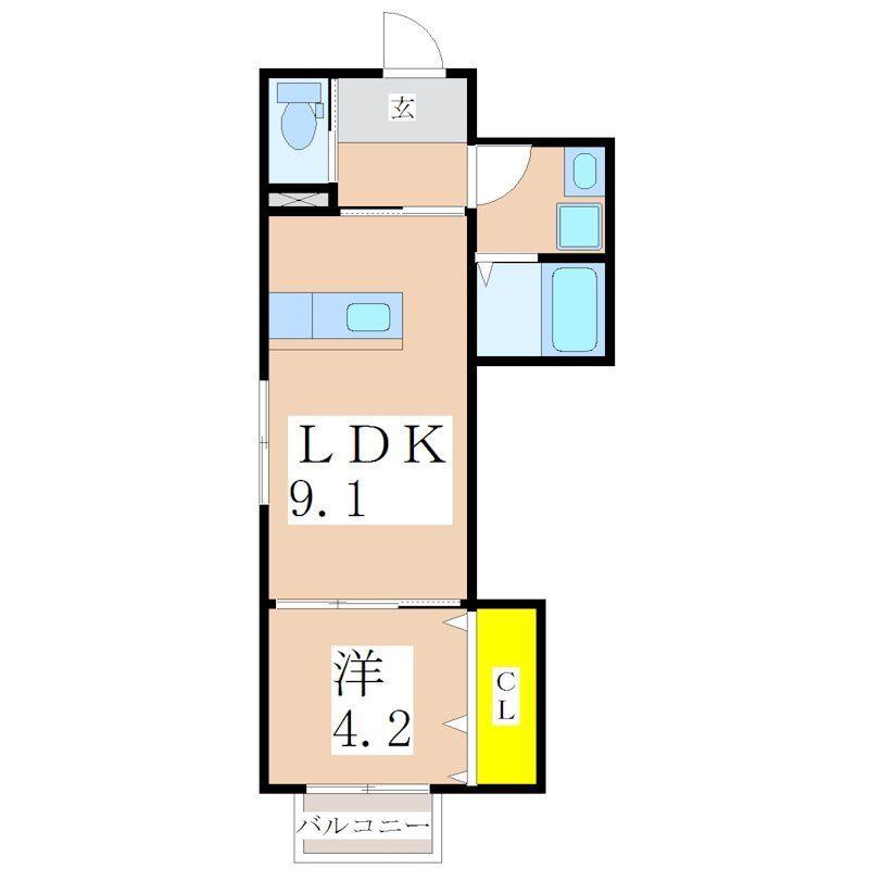 BASE II(1LDK/2階)の間取り写真