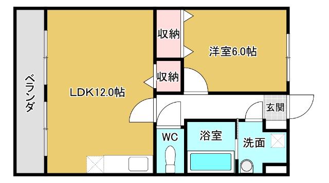 パストレーラ(1LDK/2階)の間取り写真