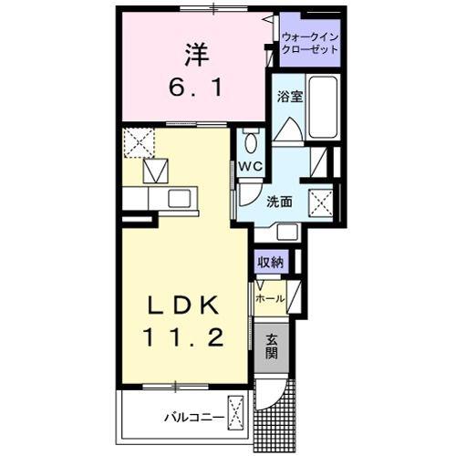 グレイス フォレスト(1LDK/1階)の間取り写真