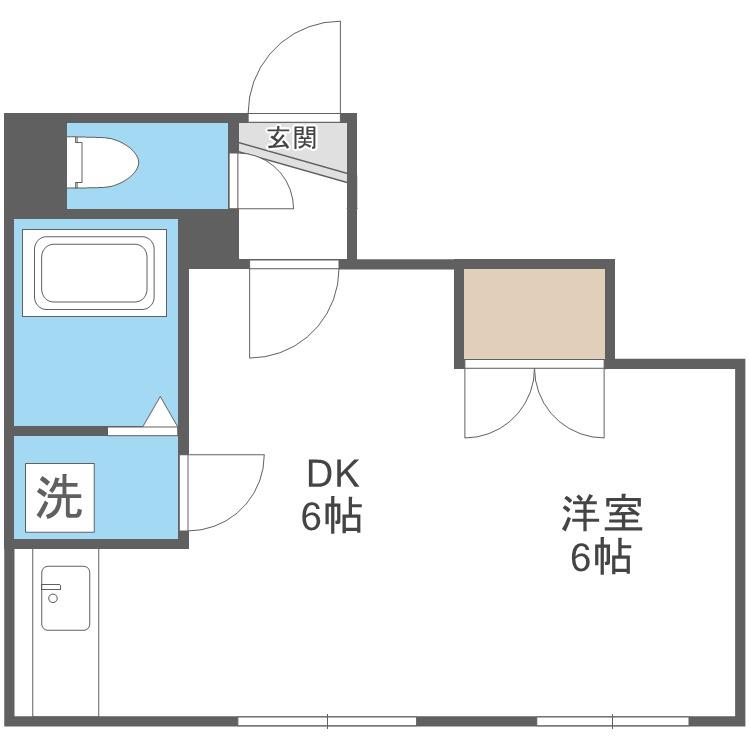 エクシードヴィラN19(1DK/2階)の間取り写真