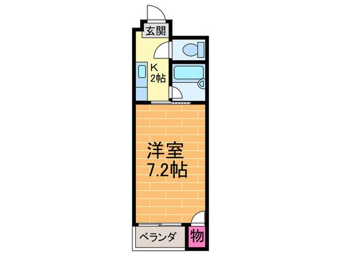 エレガントコーポラス(1K/2階)の間取り写真