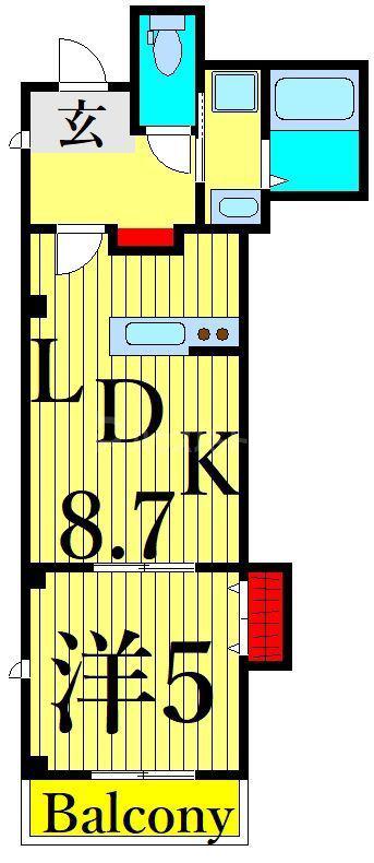 フラワーマンション(1LDK/3階)の間取り写真