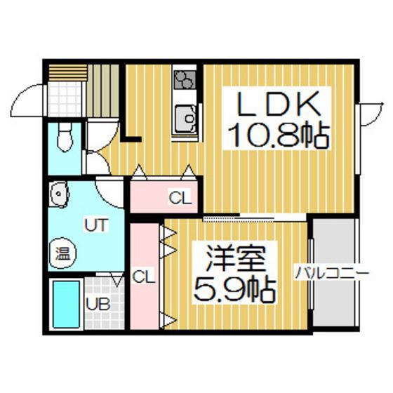 ヴィーナスステージII(1LDK/2階)の間取り写真