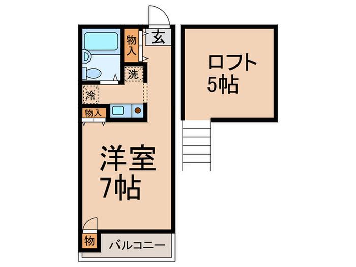 ツインアールナカオ(ワンルーム/2階)の間取り写真