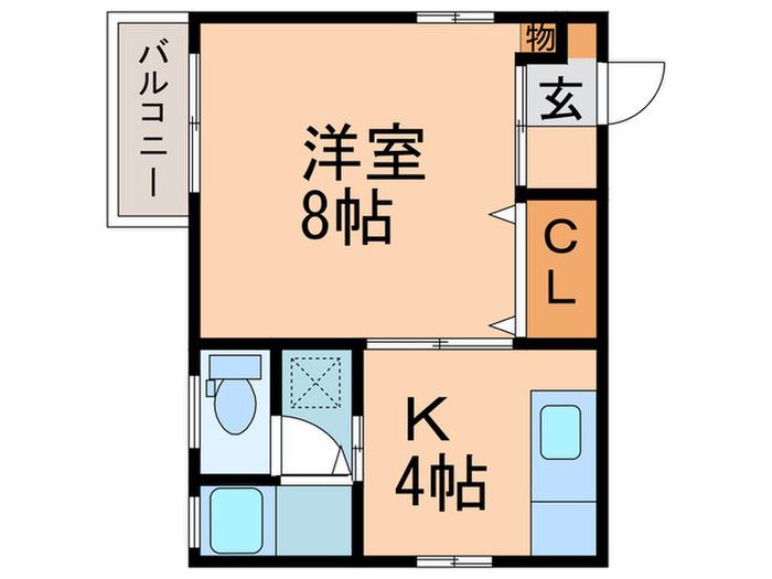 シャーメゾン鯰田(1K/2階)の間取り写真