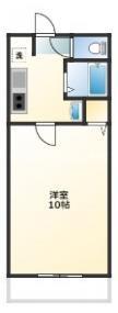 第8年見マンション(1K/4階)の間取り写真
