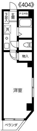 お花茶屋ビル(1K/4階)の間取り写真
