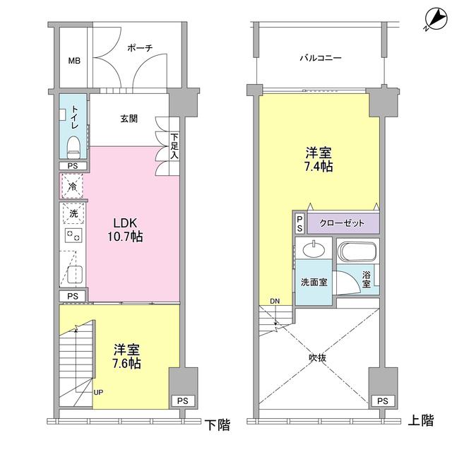 ラフィーヌ銀座(2LDK/11階)の間取り写真