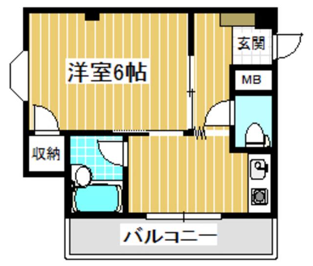 メゾン芥川(1K/4階)の間取り写真