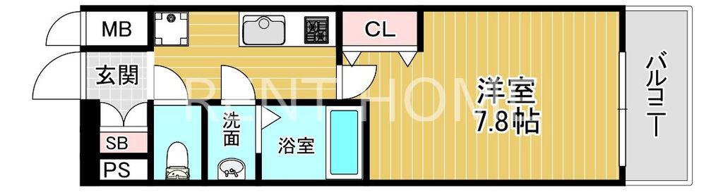 セオリー大阪イースト DOOR(1K/6階)の間取り写真