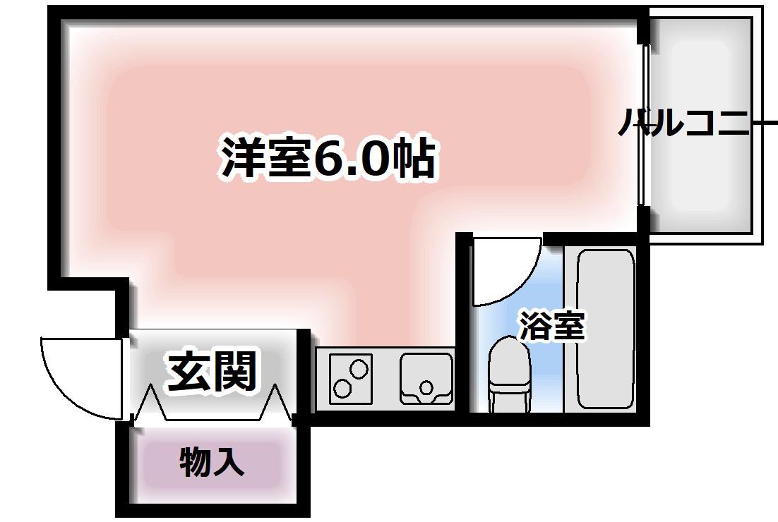 御殿山1棟マンション(ワンルーム/2階)の間取り写真