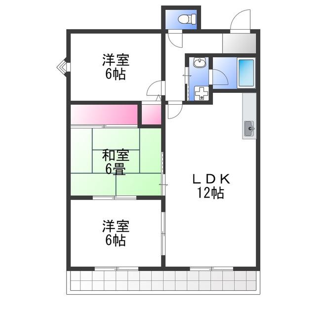 エントピア福泉(3LDK/1階)の間取り写真