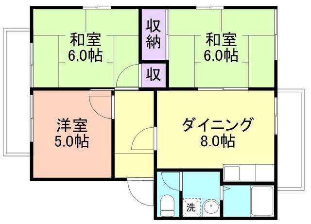 中村ハイツB(3DK/2階)の間取り写真