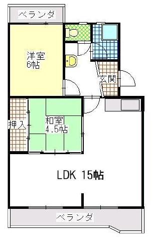 サンテラス清水(2LDK/1階)の間取り写真
