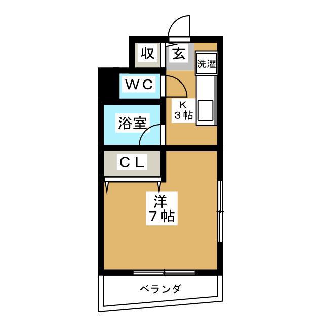 KANJI SQUARE(1K/2階)の間取り写真
