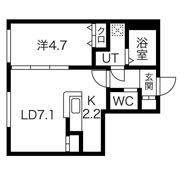 ルヌアージュ山鼻南(1LDK/3階)の間取り写真