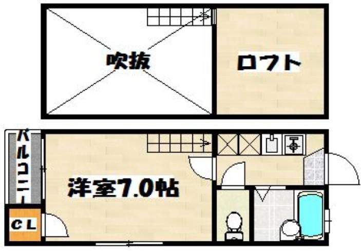 ピュアリベルテ(1SK/1階)の間取り写真