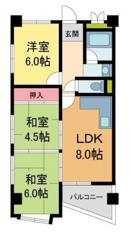 和田ビル(2DK/2階)の間取り写真