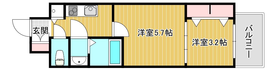 S-RESIDENCE日本橋QUALIER(2K/4階)の間取り写真
