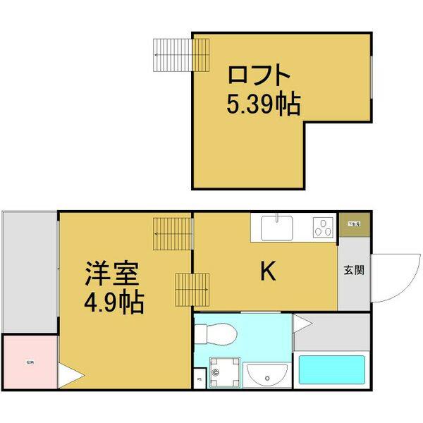 レクサス1439(1K/1階)の間取り写真