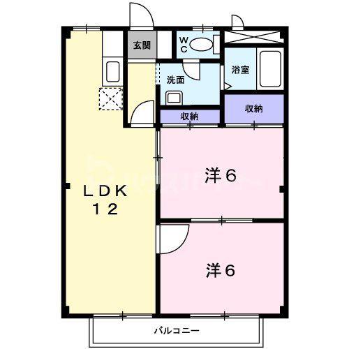 サクラガーデン(2LDK/2階)の間取り写真
