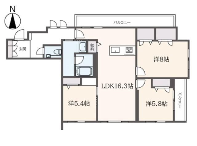 エクラージュ笹塚(3LDK/3階)の間取り写真